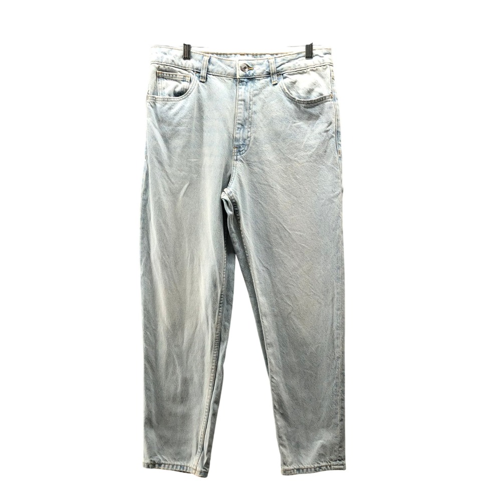 MNG Mango Mom Jeans Womens 6‎ Light Wash High Rise Blue Cotton Relaxed